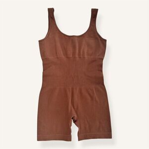 Ribbed Athleisure One-Piece | Brown | Size S